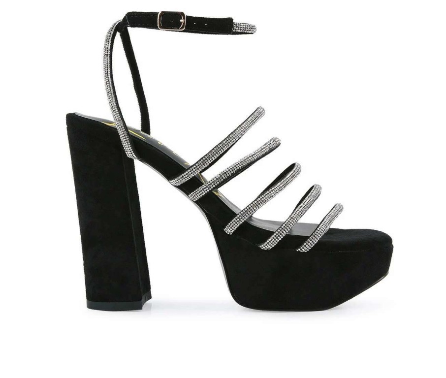 Platform Heels * | Best Sale Women'S London Rag Trick Platform Dress Sandals Black