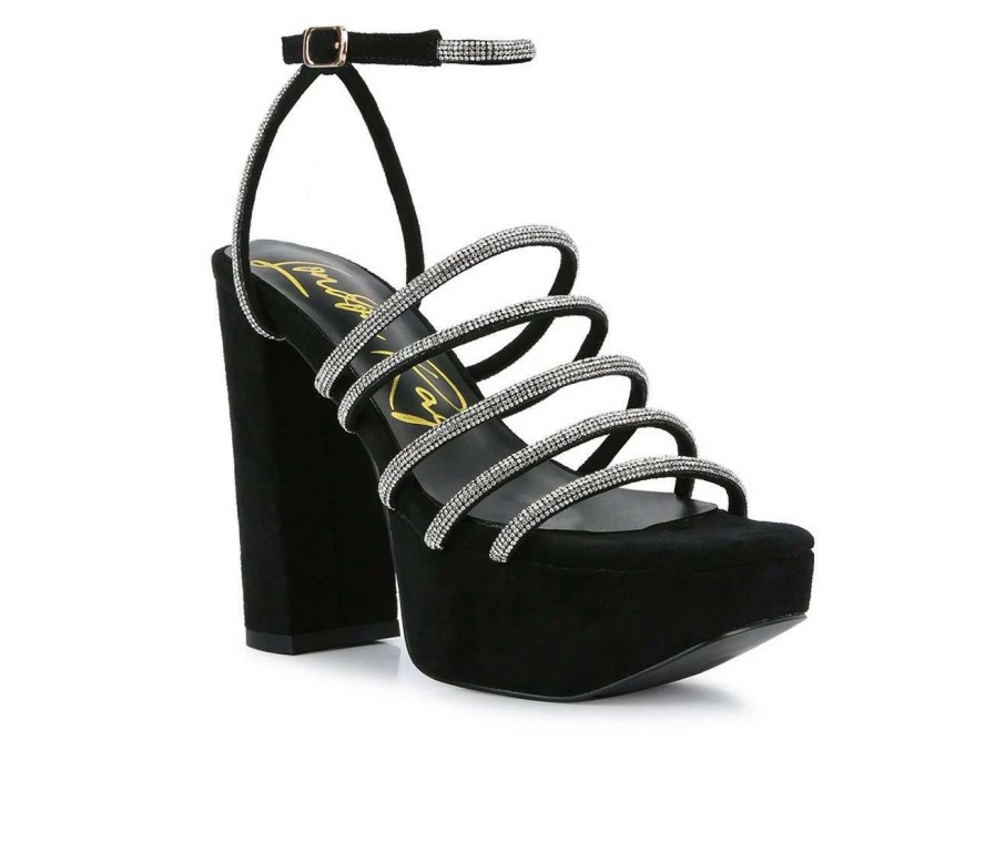 Platform Heels * | Best Sale Women'S London Rag Trick Platform Dress Sandals Black