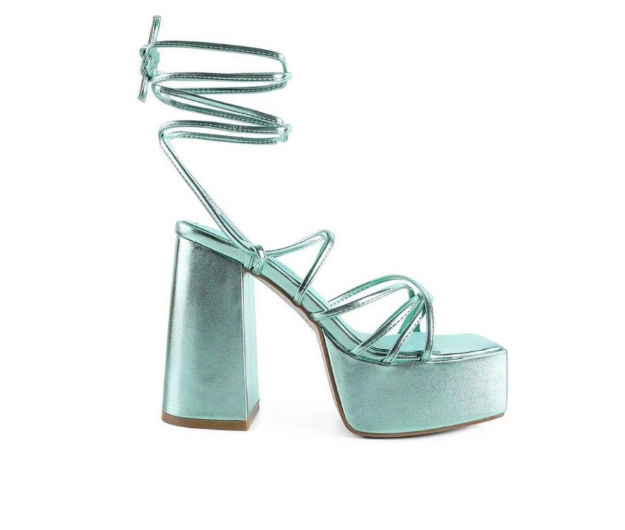 Platform Heels * | Brand New Women'S London Rag Anvil Platform Block Heels Green