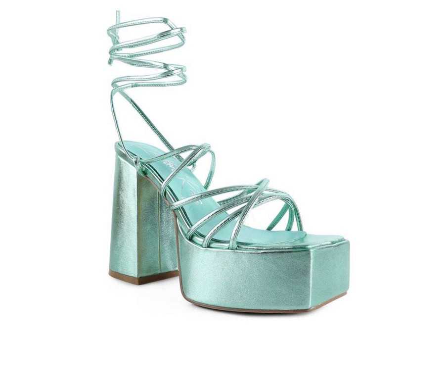 Platform Heels * | Brand New Women'S London Rag Anvil Platform Block Heels Green