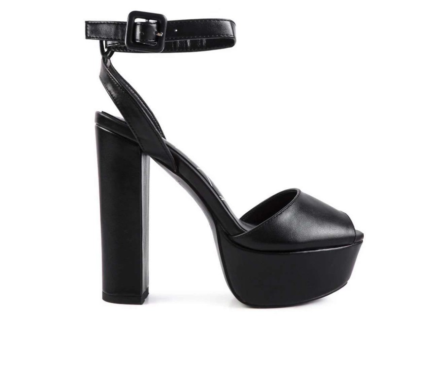 Platform Heels * | Best Sale Women'S London Rag Roger Platform Dress Sandals Black