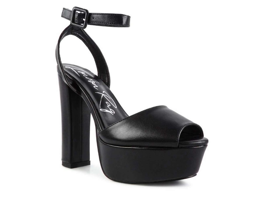 Platform Heels * | Best Sale Women'S London Rag Roger Platform Dress Sandals Black