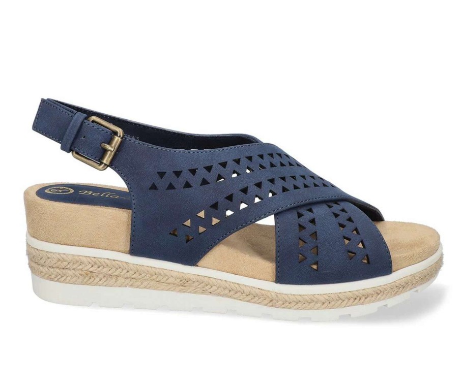 Wedge Sandals * | Best Pirce Women'S Bella Vita Cosette Wedge Sandals Navy