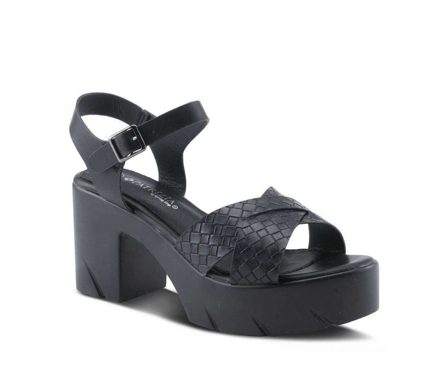 Block Heels * | Deals Women'S Patrizia Judith Block Heeled Sandals Black