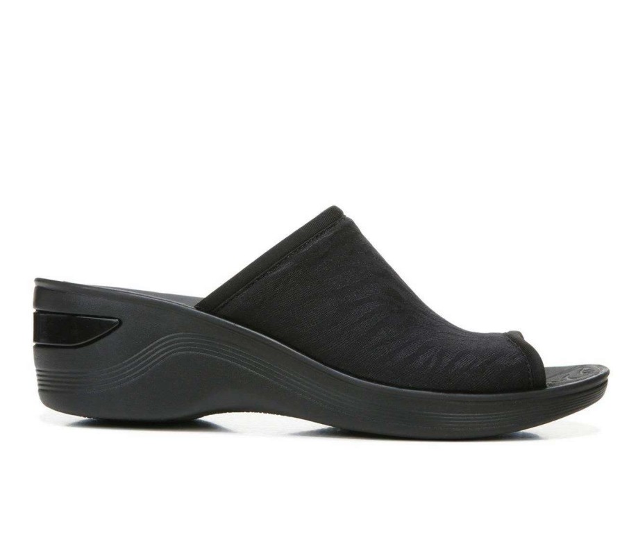 Wedge Sandals * | New Women'S Bzees Deluxe Wedge Sandals Black