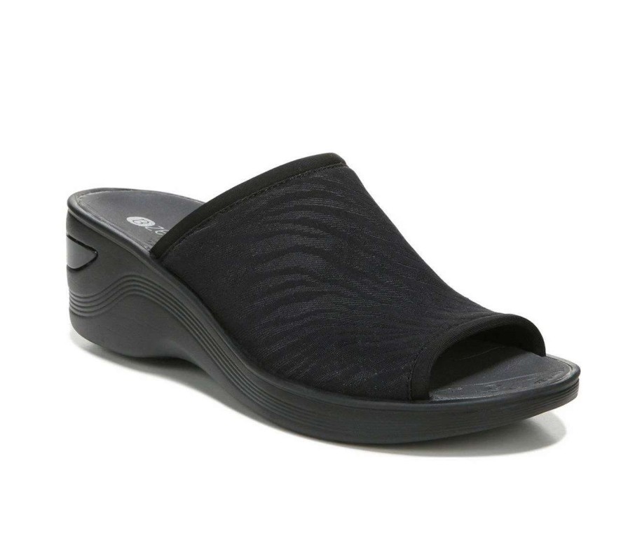 Wedge Sandals * | New Women'S Bzees Deluxe Wedge Sandals Black