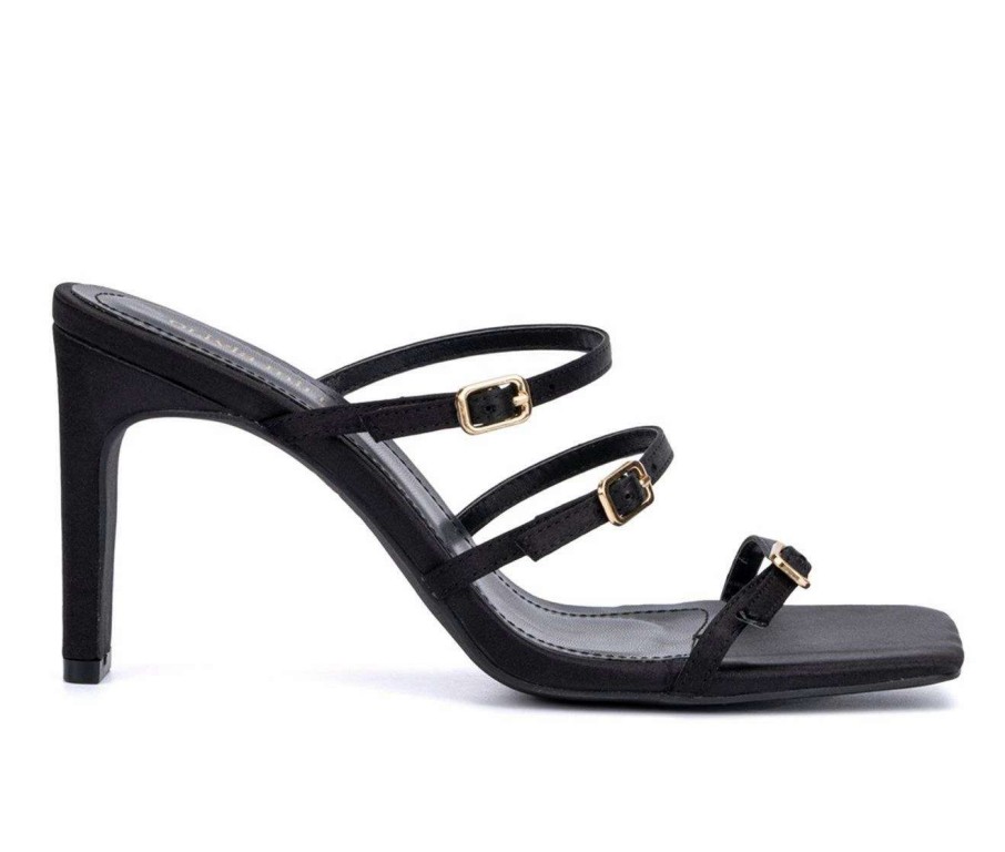 Block Heels * | Budget Women'S Olivia Miller Eden Dress Sandals Black