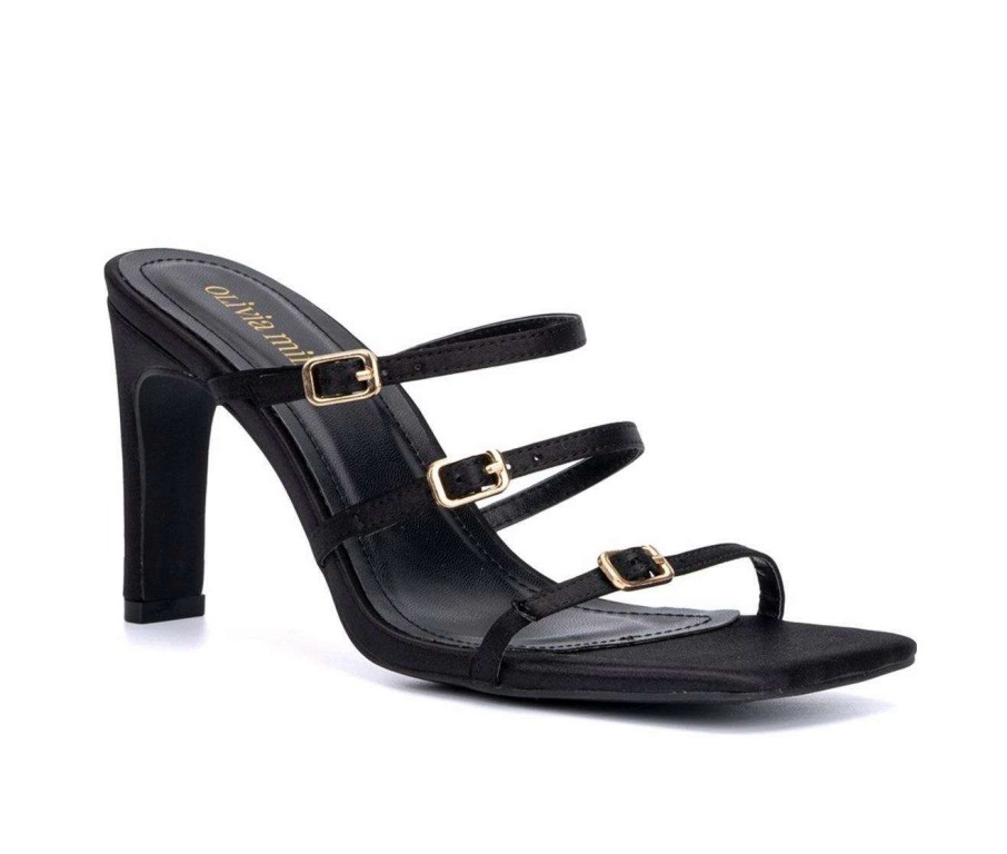 Block Heels * | Budget Women'S Olivia Miller Eden Dress Sandals Black