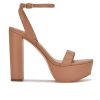 Platform Heels * | Cheapest Women'S Nine West Uknow Platform Dress Sandals Medium Natural