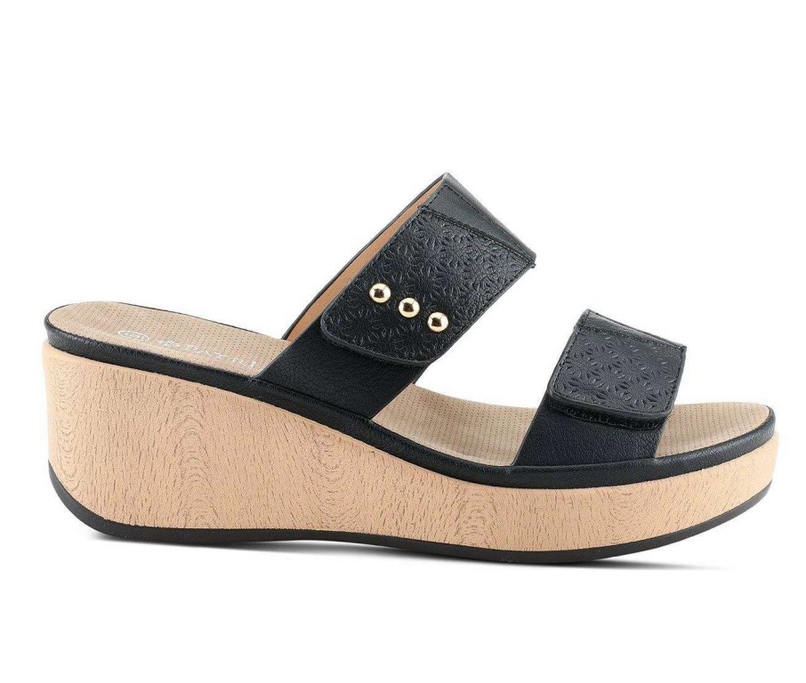 Wedge Sandals * | Outlet Women'S Patrizia Carol Wedges Black