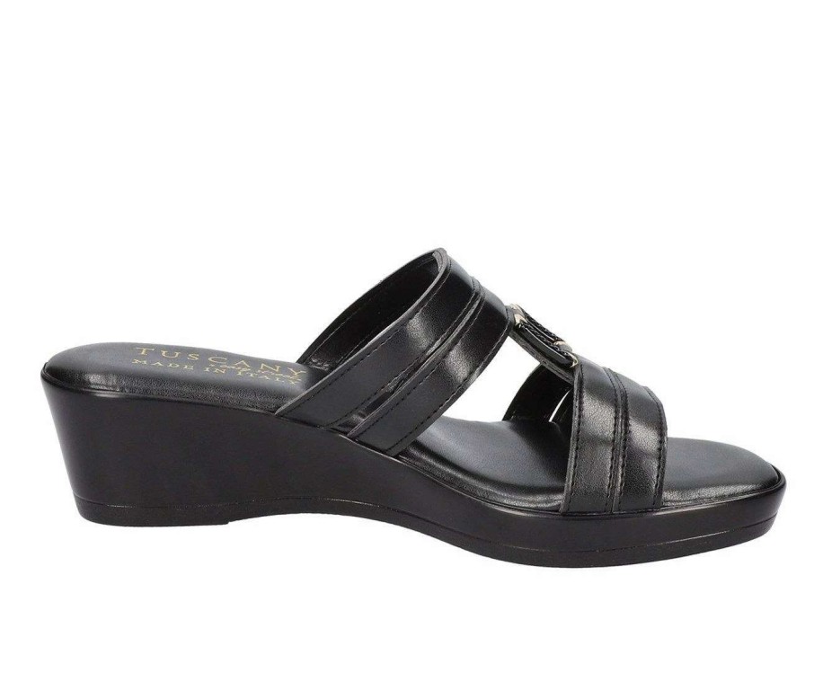 Wedge Sandals * | New Women'S Tuscany By Easy Street Anzola Wedges Black