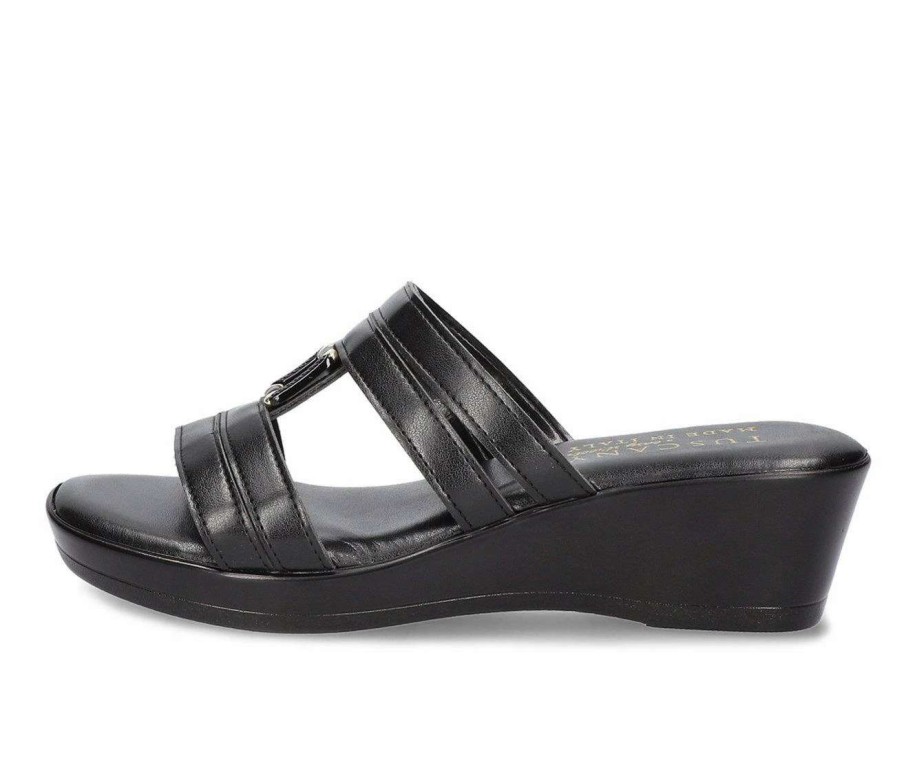 Wedge Sandals * | New Women'S Tuscany By Easy Street Anzola Wedges Black