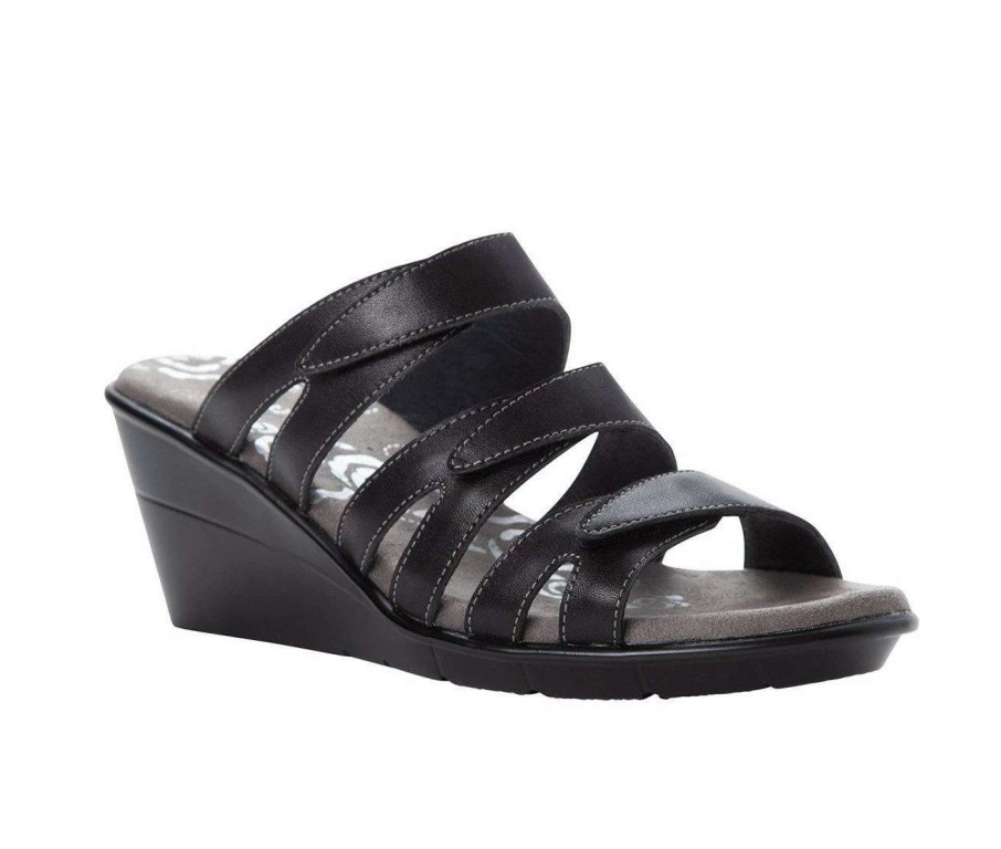 Wedge Sandals * | Outlet Women'S Propet Lexie Wedge Sandals Black