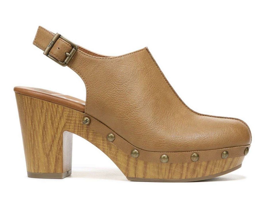 Block Heels * | Brand New Women'S Zodiac Chessa-Clog Heeled Clog Latte Tan