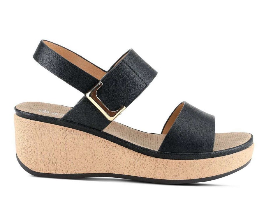 Wedge Sandals * | Outlet Women'S Patrizia Spelta Wedge Sandals Black