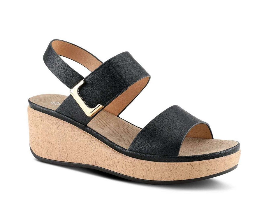 Wedge Sandals * | Outlet Women'S Patrizia Spelta Wedge Sandals Black