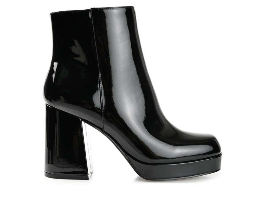 Heeled Boots * | Coupon Women'S Journee Collection Mollie Heeled Platform Booties Patent/Black