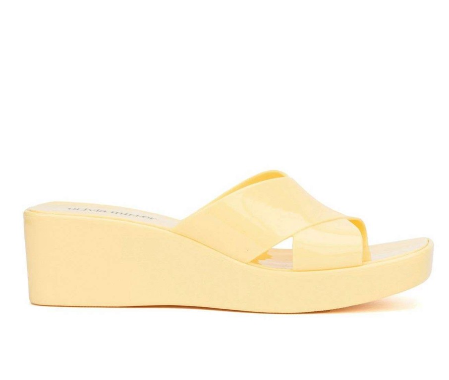 Wedge Sandals * | Top 10 Women'S Olivia Miller Karen Wedge Sandals Yellow