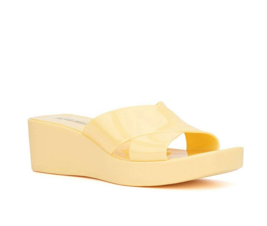 Wedge Sandals * | Top 10 Women'S Olivia Miller Karen Wedge Sandals Yellow