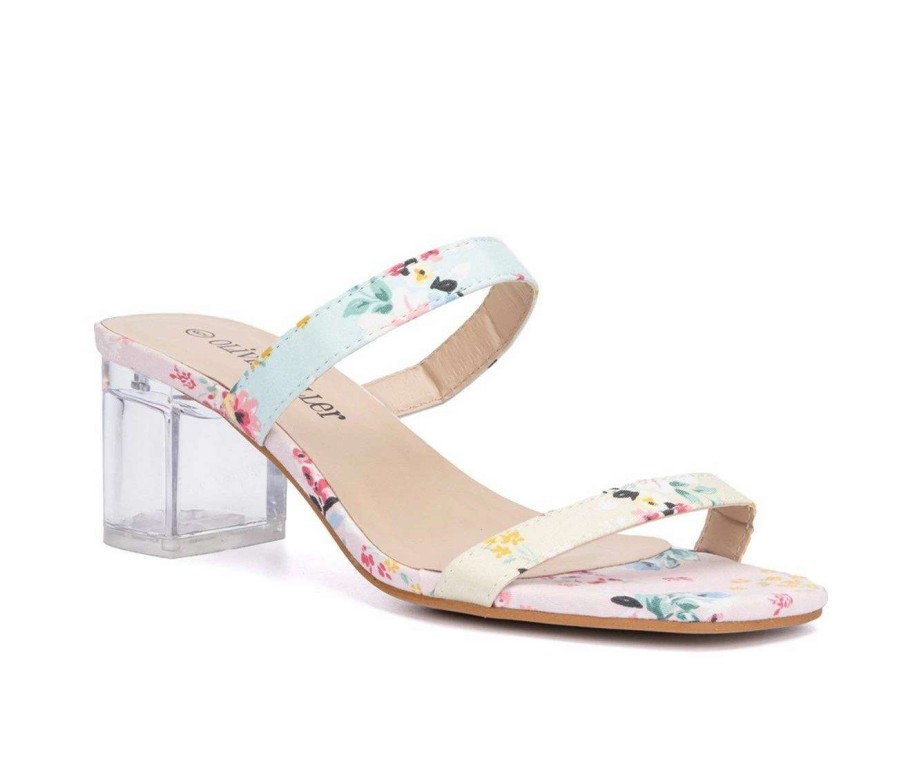 Block Heels * | Cheapest Women'S Olivia Miller Giulia Dress Sandals Floral