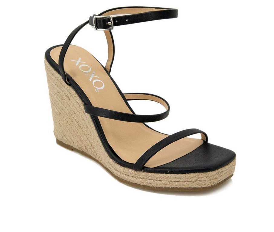 Wedge Sandals * | Promo Women'S Xoxo Uliana Espadrille Wedge Sandals Black