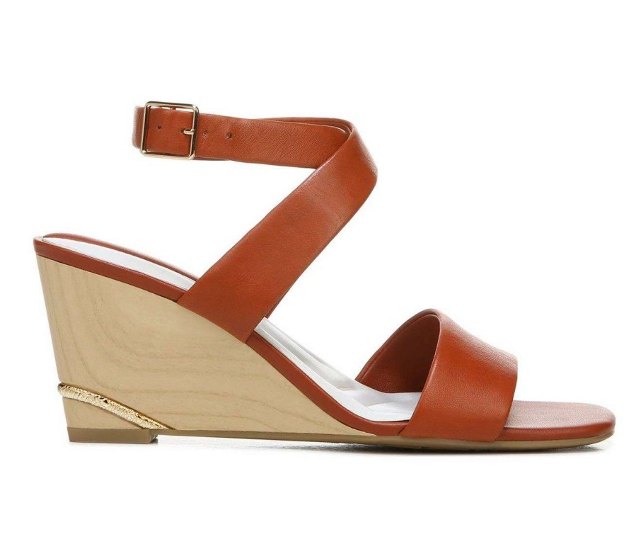 Wedge Sandals * | Best Deal Women'S Franco Sarto Stud Wedge Sandals Rust