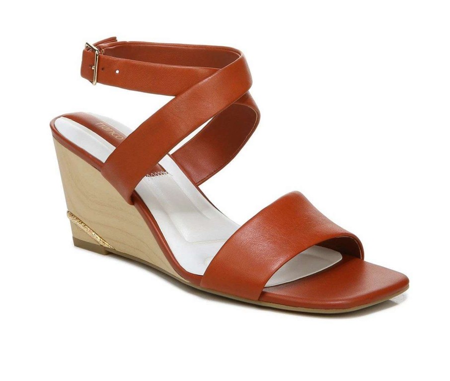 Wedge Sandals * | Best Deal Women'S Franco Sarto Stud Wedge Sandals Rust