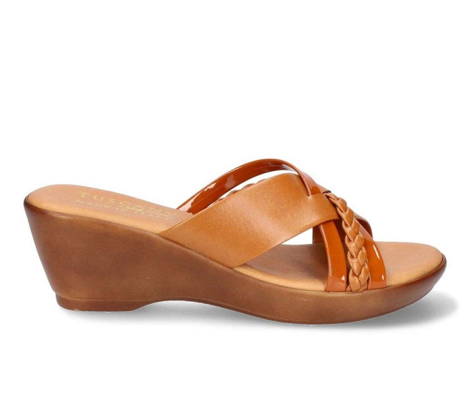 Wedge Sandals * | Promo Women'S Tuscany By Easy Street Marzia Wedge Sandals Tan