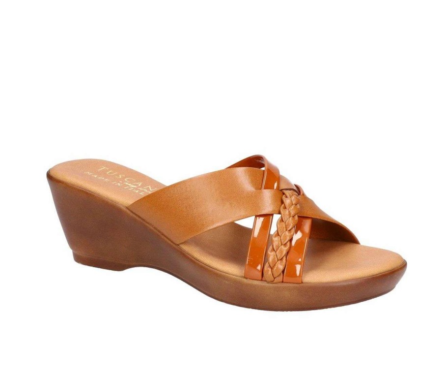 Wedge Sandals * | Promo Women'S Tuscany By Easy Street Marzia Wedge Sandals Tan