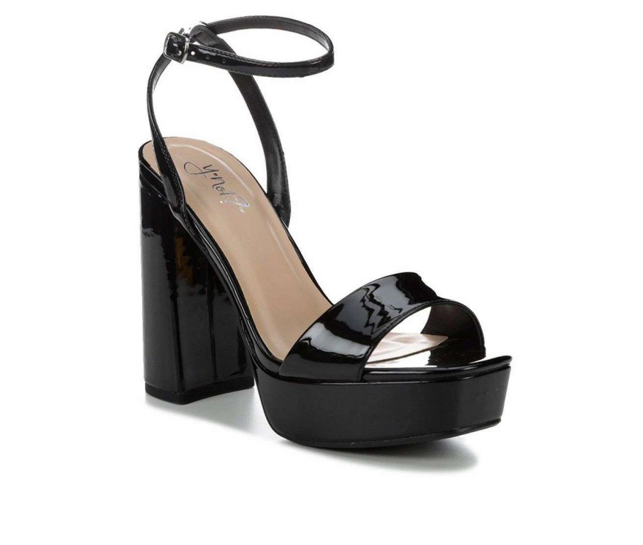 Platform Heels * | Best Pirce Women'S Y-Not Lorii Platform Dress Sandals Black Patent