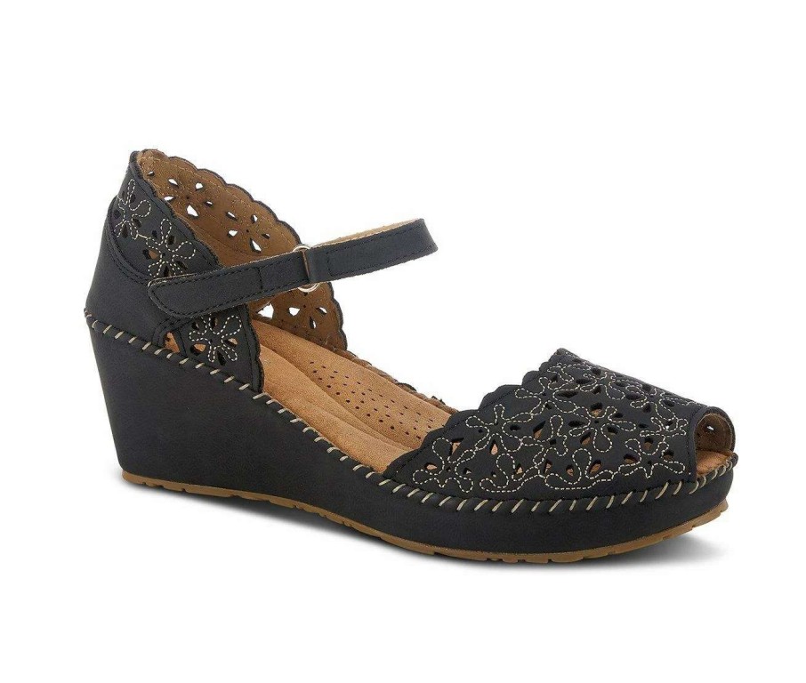 Wedge Heels * | Outlet Women'S Patrizia Gennina Wedges Black