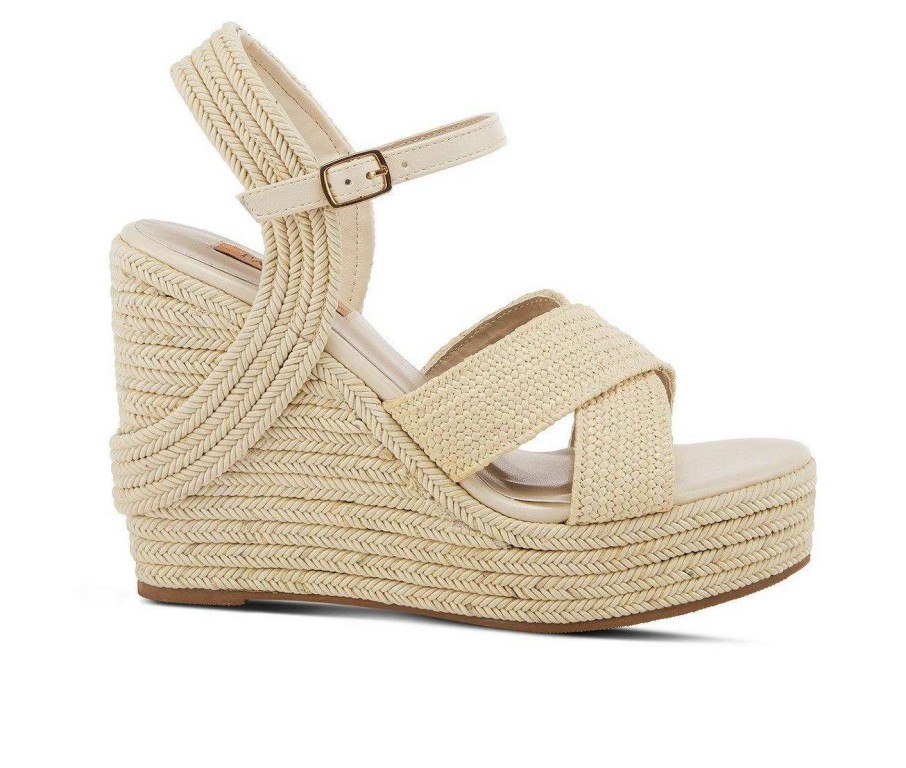 Heeled Sandals * | Brand New Women'S Patrizia Vona Wedges Beige