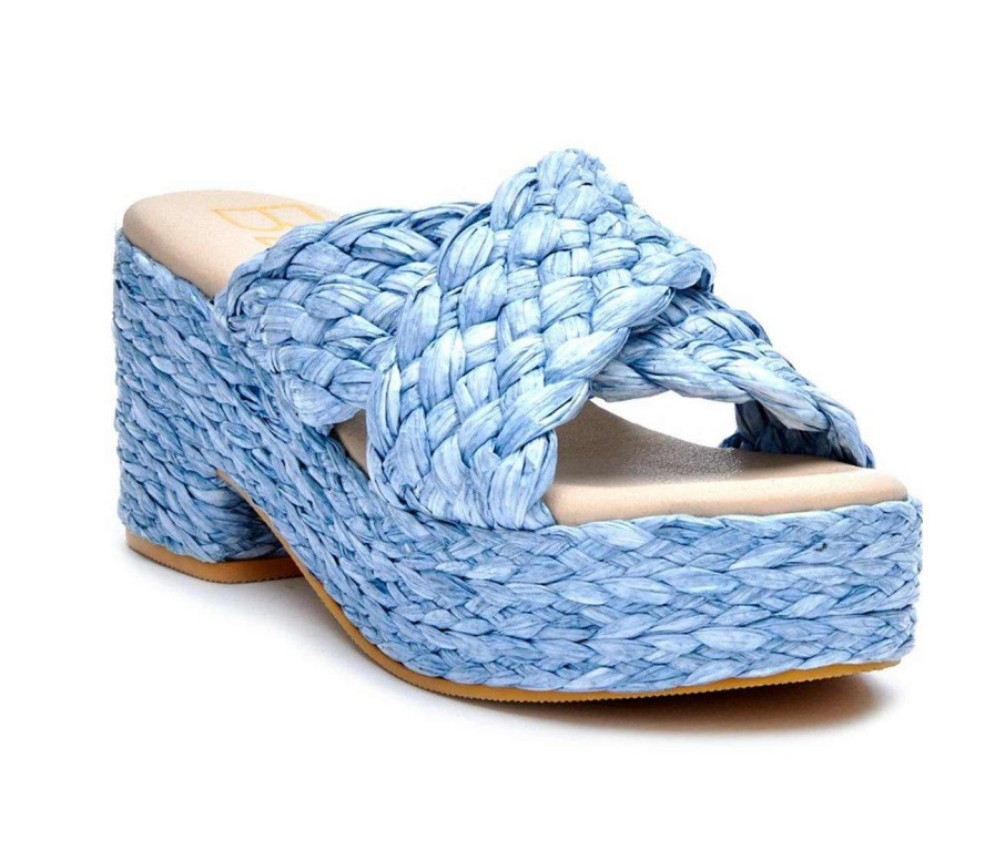 Heeled Sandals * | Outlet Women'S Beach By Matisse Reflection Platform Sandals Sky