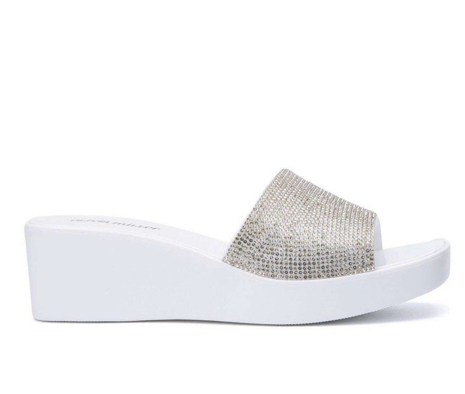 Wedge Sandals * | Best Pirce Women'S Olivia Miller Wendy Wedge Sandals White