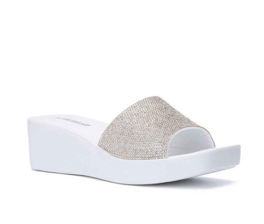 Wedge Sandals * | Best Pirce Women'S Olivia Miller Wendy Wedge Sandals White