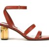 Heeled Sandals * | Brand New Women'S Franco Sarto Lisa Dress Sandals Rust Brown