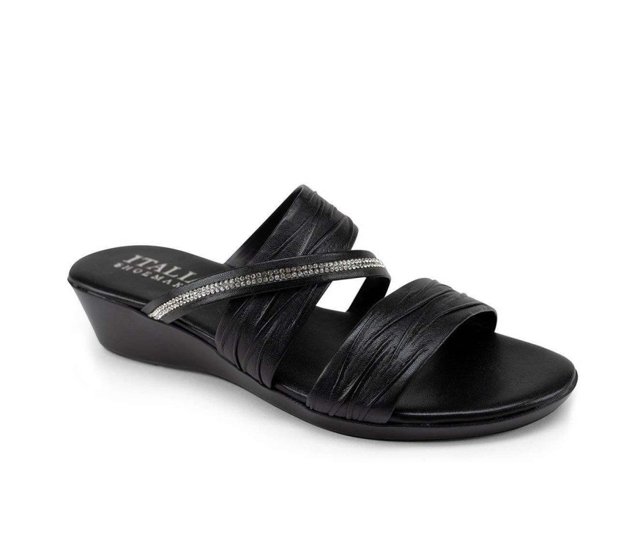 Wedge Sandals * | Flash Sale Women'S Italian Shoemakers Hollis Wedge Sandals Black