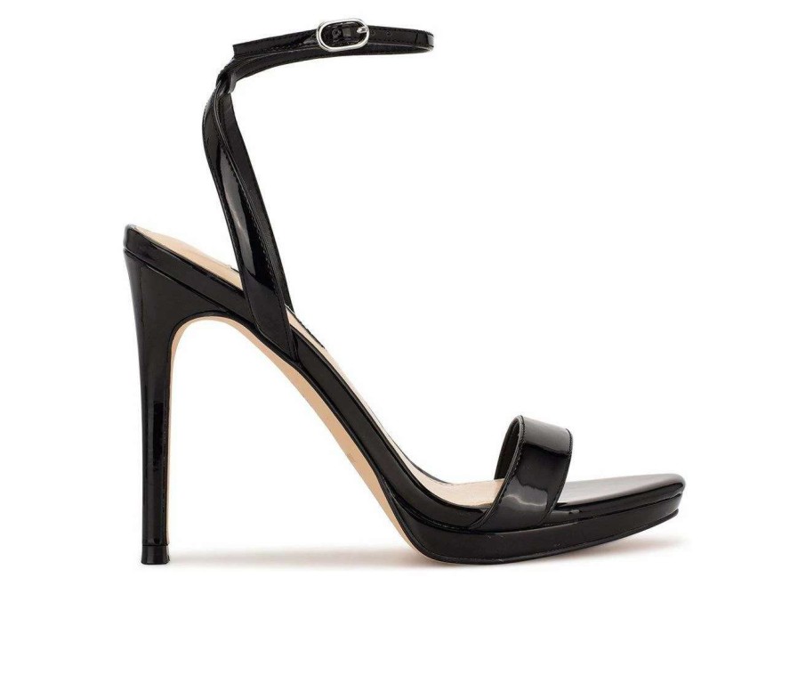 Heeled Sandals * | Best Deal Women'S Nine West Loola Dress Sandals Black Patent