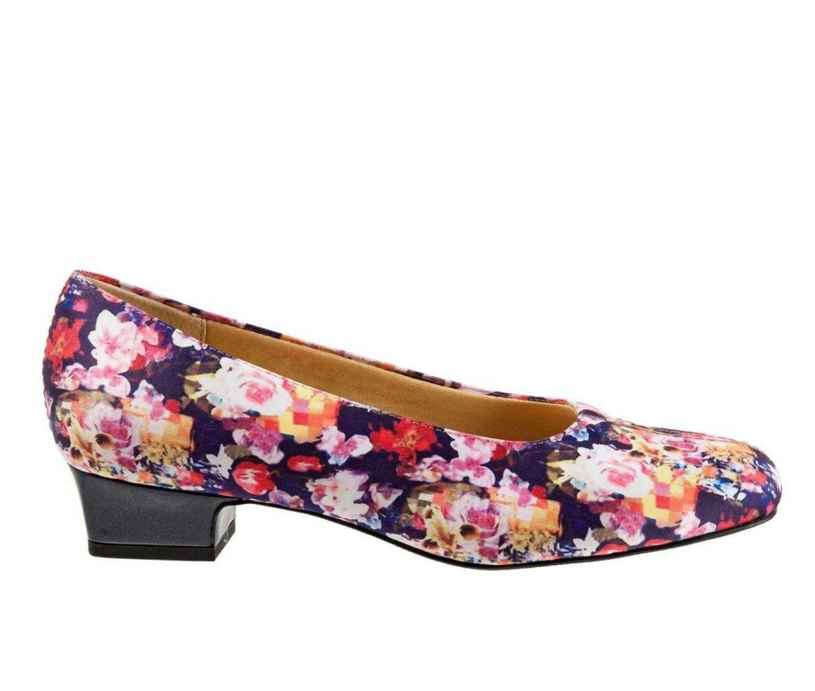 Block Heels * | Deals Women'S Trotters Doris Pumps Wash Floral