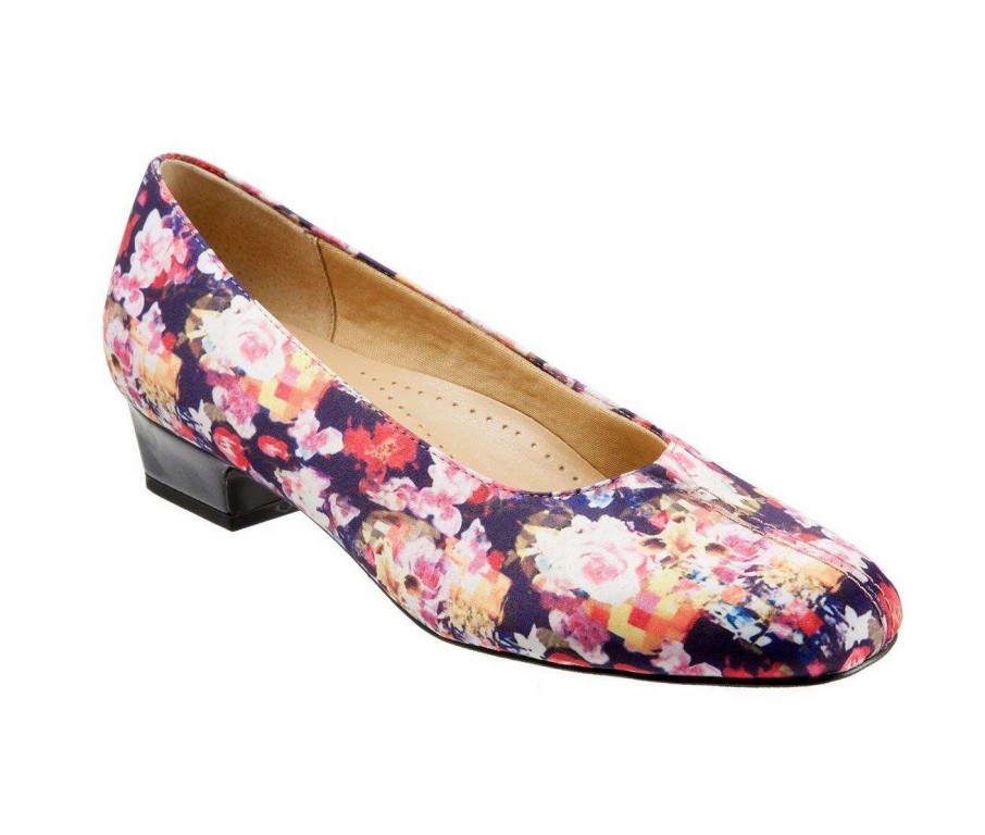 Block Heels * | Deals Women'S Trotters Doris Pumps Wash Floral