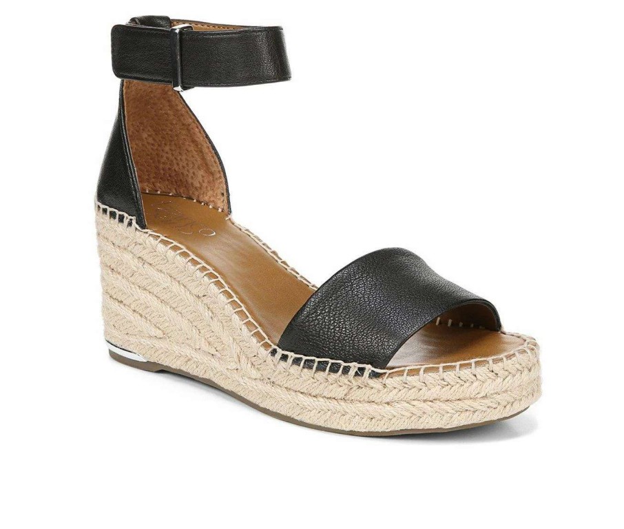 Wedge Heels * | Top 10 Women'S Franco Sarto L-Clemens Wedge Sandals Black