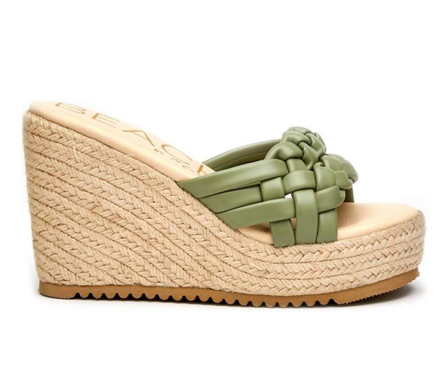 Wedge Sandals * | Best Deal Women'S Beach By Matisse Sasha Platform Wedges Sage