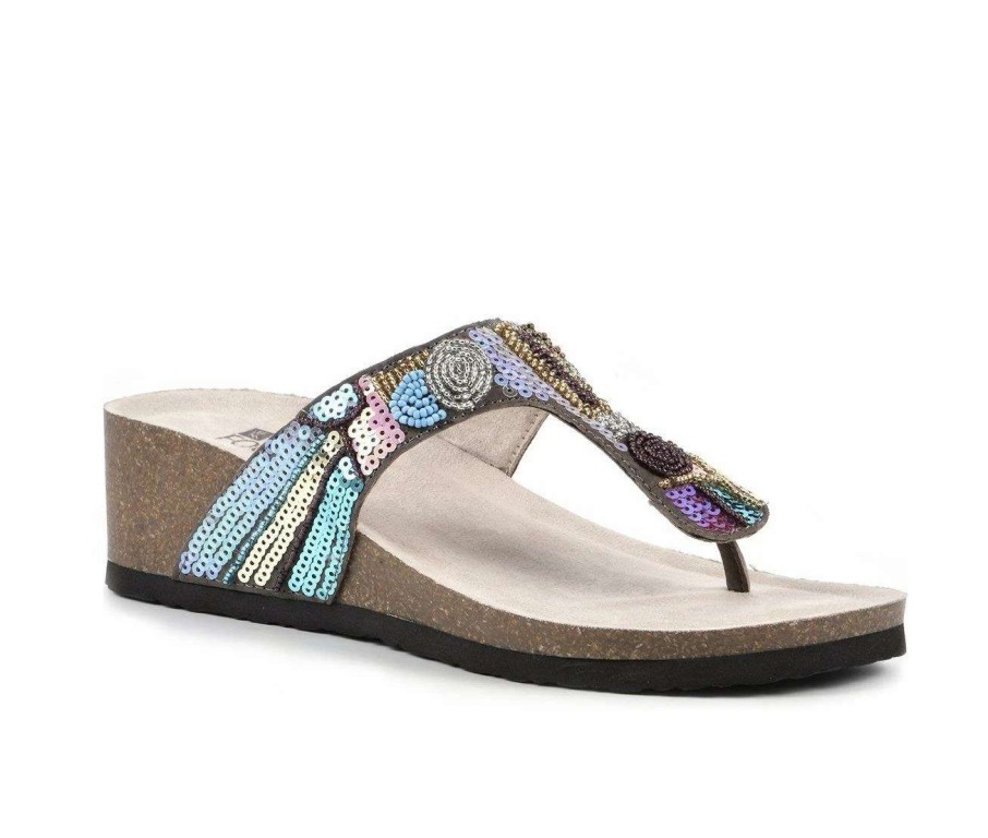 Wedge Sandals * | Discount Women'S White Mountain Cordoba Wedge Sandals Brown/Multi