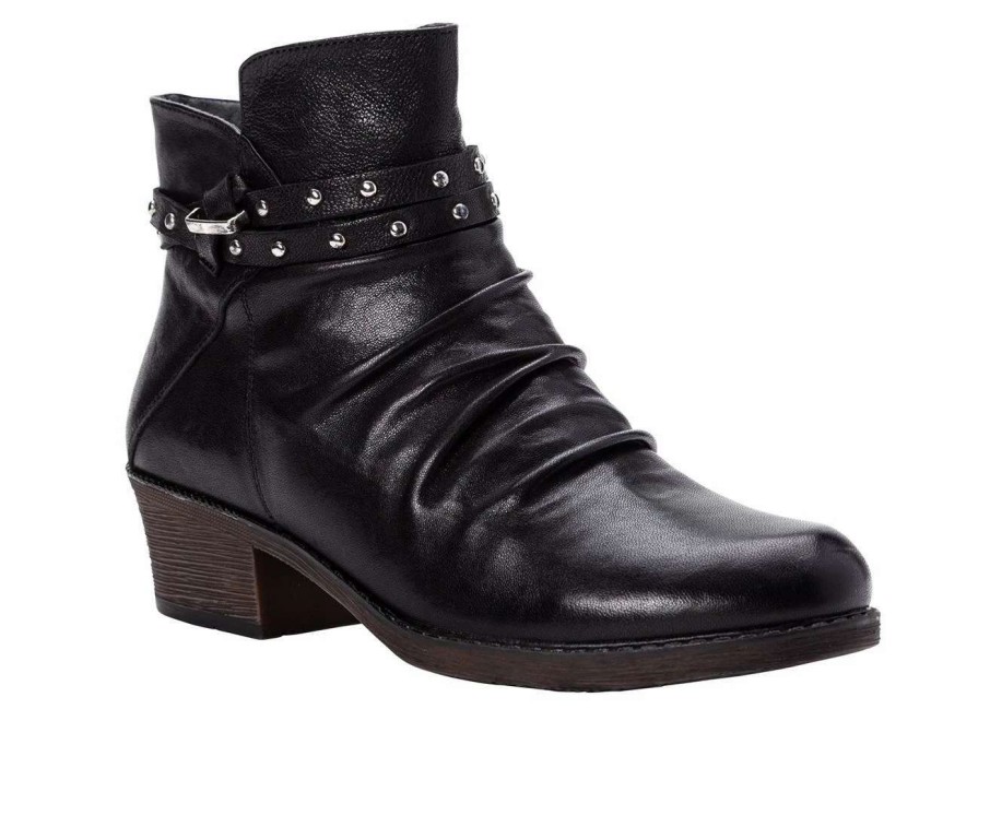 Ankle Boots And Booties * | Best Sale Women'S Propet Roxie Heeled Booties Black