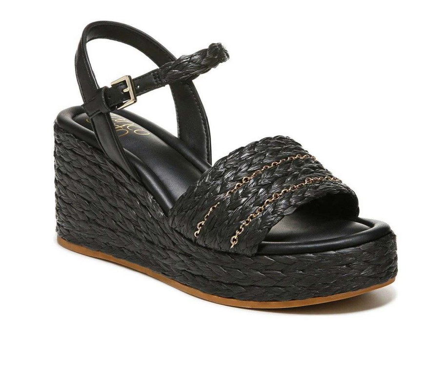 Wedge Sandals * | Best Deal Women'S Franco Sarto Peachy Platform Wedge Sandals Black