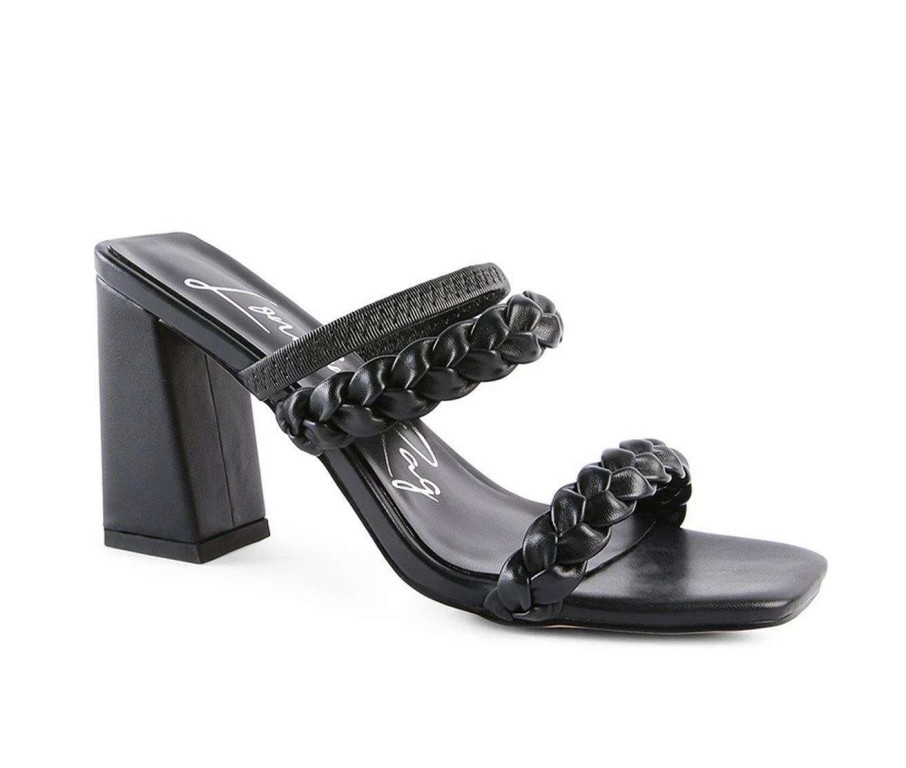 Block Heels * | Discount Women'S London Rag Arnie Dress Sandals Black