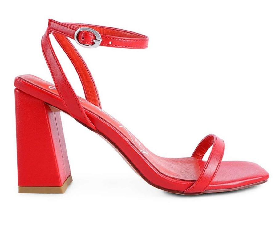 Block Heels * | Budget Women'S London Rag Mooncut Dress Sandals Red