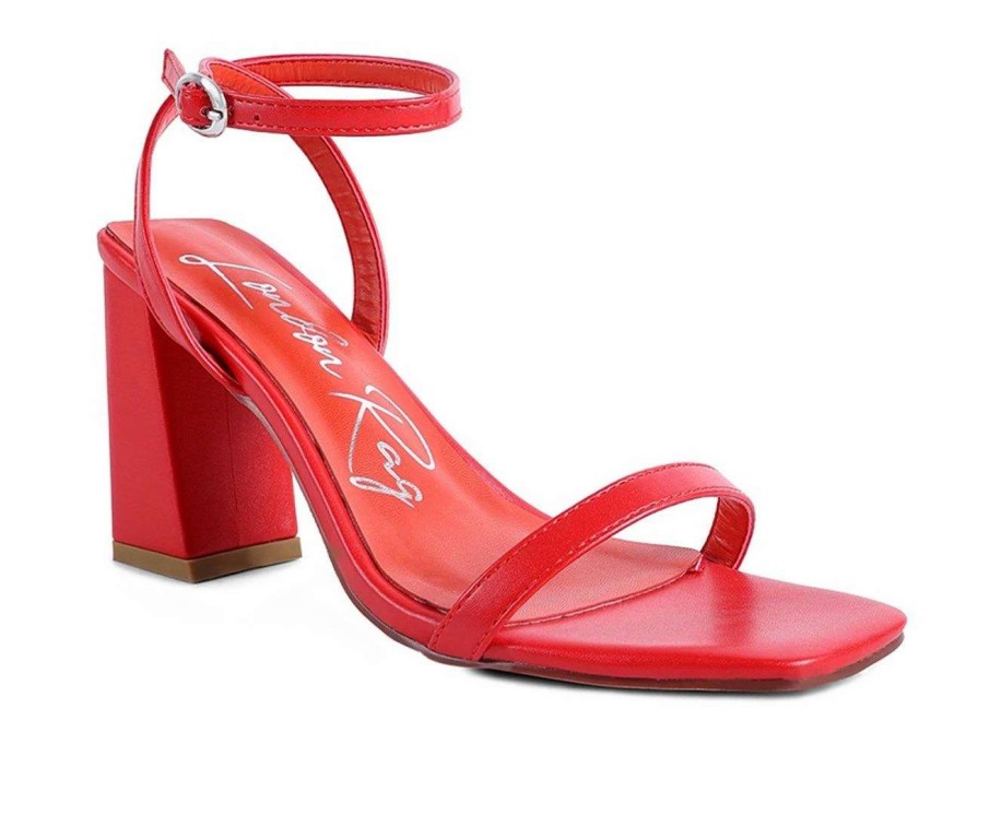 Block Heels * | Budget Women'S London Rag Mooncut Dress Sandals Red