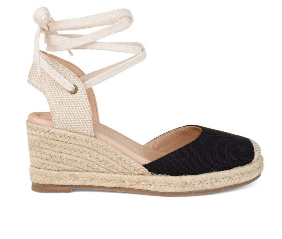 Wedge Heels * | Flash Sale Women'S Journee Collection Monte Espadrille Wedges Black