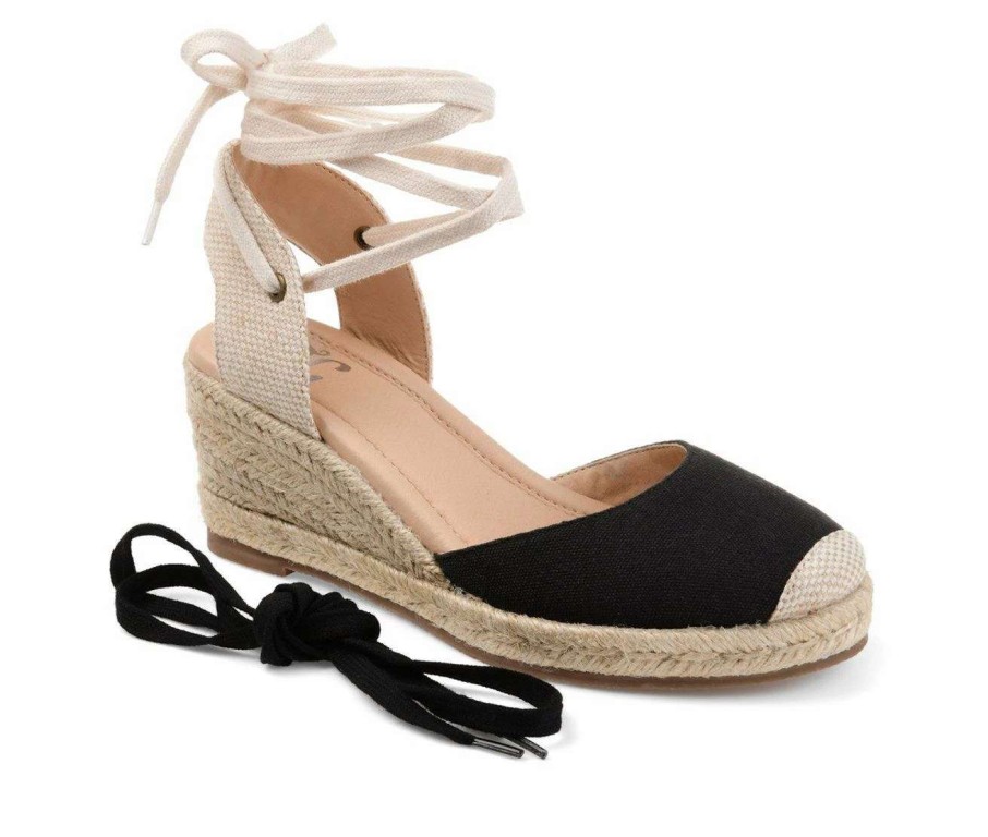 Wedge Heels * | Flash Sale Women'S Journee Collection Monte Espadrille Wedges Black